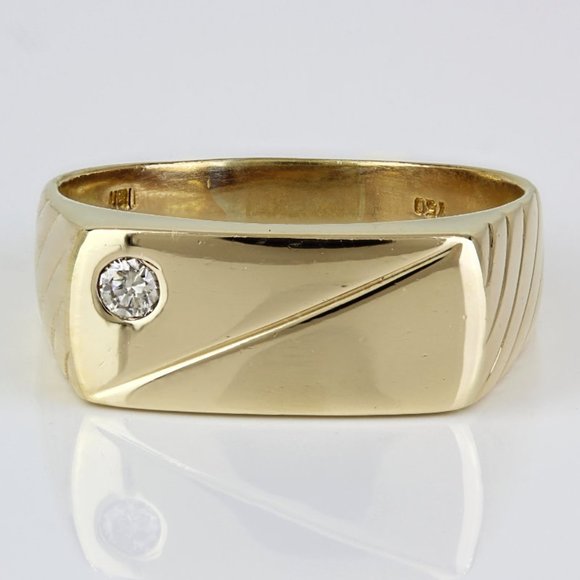 Accessories Vintage 18k Yellow Gold Mens Diamond Anniversary Cocktail